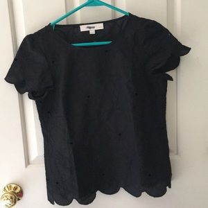 Ann Taylor LOFT Black Blouse with flowers